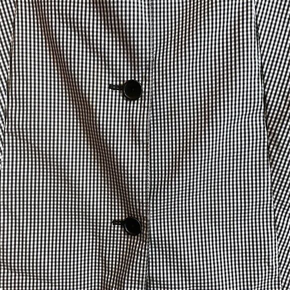 Caslon Women's Black White Gingham Button Up Lined Rain Jacket Coat Size M - Picture 6 of 13